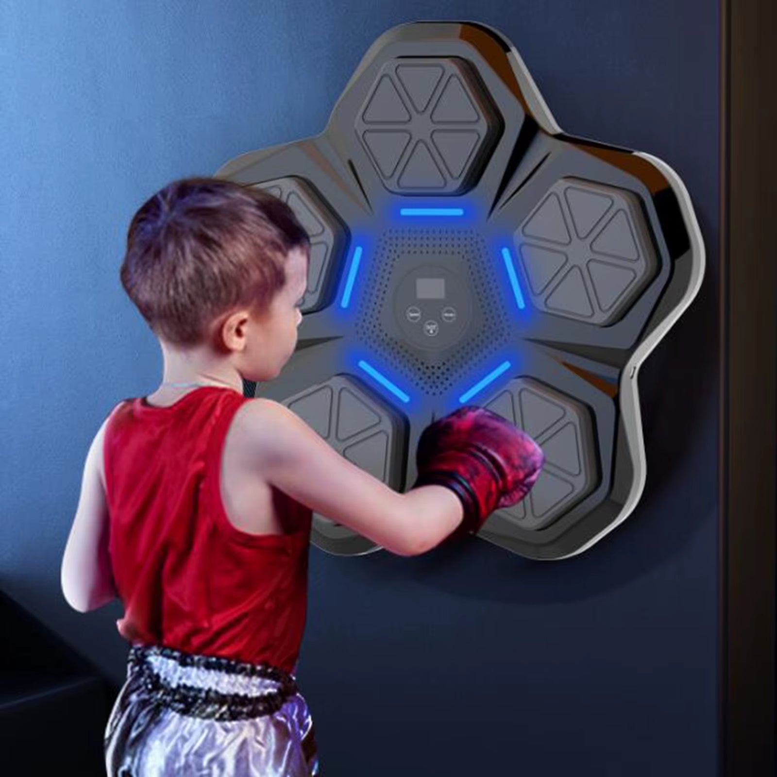 Smart Music Boxing Machine Bluetooth Beat Punch Wall Target LED Lighted Sandbag Practice Boxing Training Equipment Gym Home